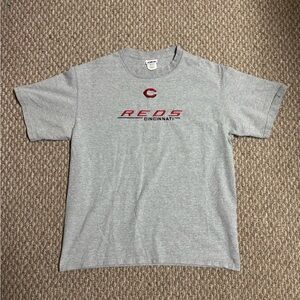Cincinnati Reds Vintage Style CSA Gray Embroidered Classic T-Shirt
